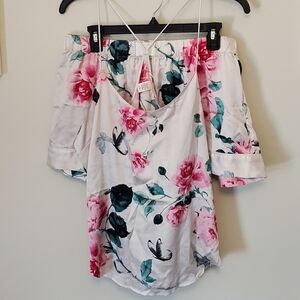NW Victoria's Secret Silky Floral Lingerie Set